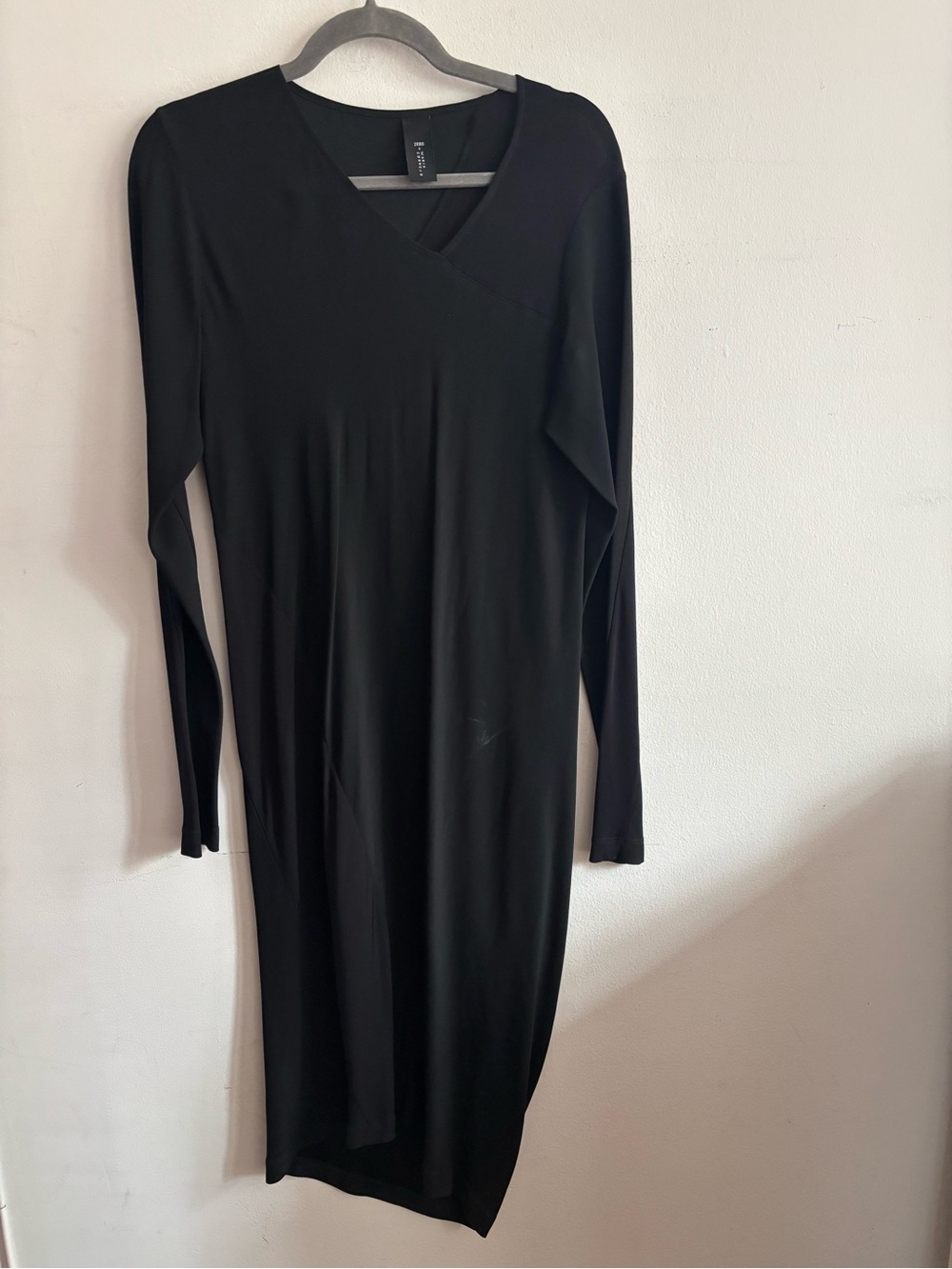 Zero + Maria Cornejo Black Long-Sleeve V-Neck Dress